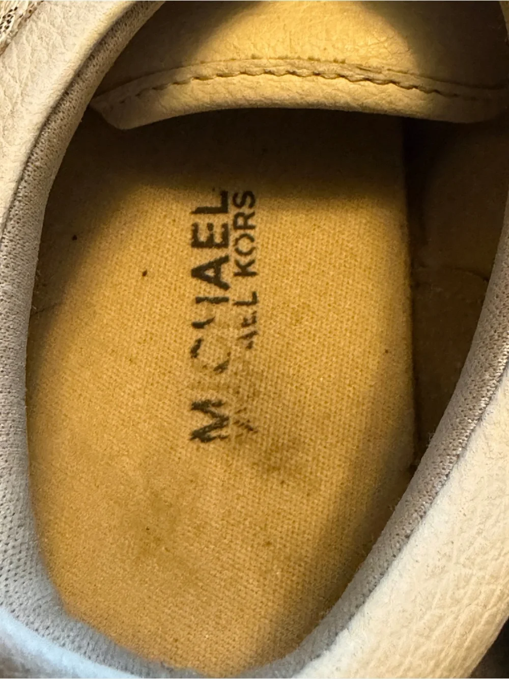 Michael Kors Kids Size 3 White Lace-Up Sneakers with MK Logo